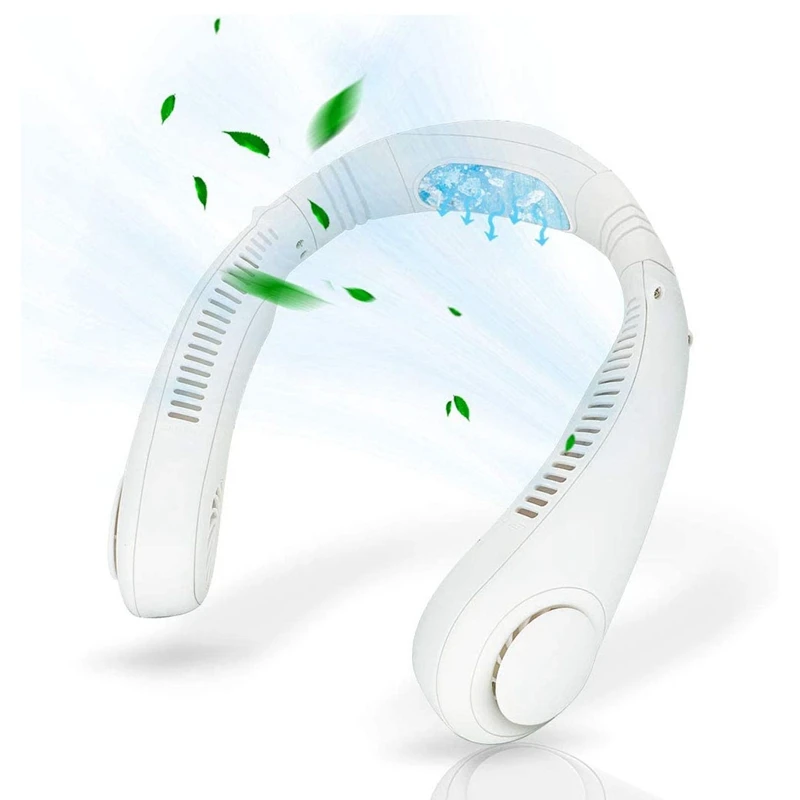 Goede Haeger-Persoonlijke Hals Fan Draagbare Mini Koeler Ventilator Handen Gratis Bladeless Fan 4000 Man Batterij Operated Wearable Persoonlijke Fan