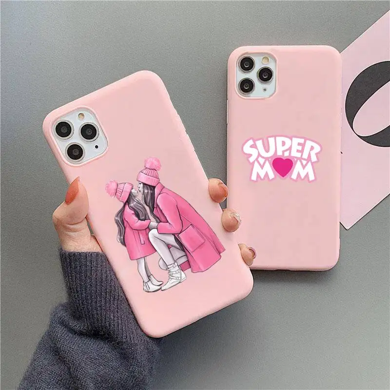 Супер для мамы и ребенка мам девочек Чехол мобильного телефона iphone 12 11 Pro Max Мини XS