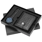 Топ бренд Роскошные мужские часы кварцевые наручные часы бумажник на подарок набор для бойфренда модные мужские часы лучший подарок на день рождения