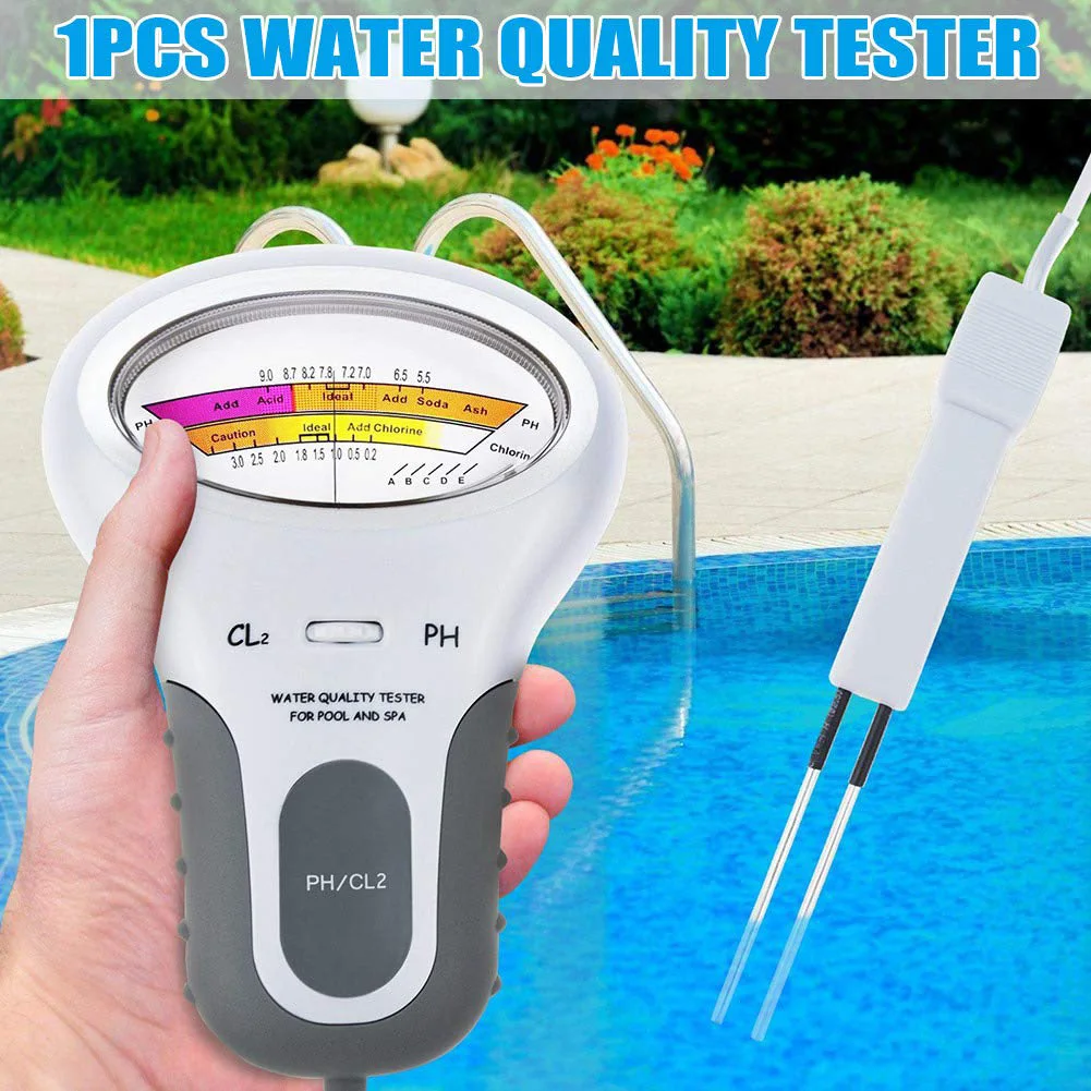 Chlorine Meters PH Tester 2 in 1 Tester Water Quality Testing Device CL2 Measuring for Swimming Pool Aquarium Drinking water 2 in 1 chlorine tester water quality ph