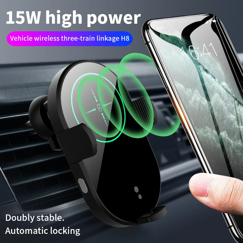 

15W Wireless Charger Car Mount For Air Vent Mount Car Phone Holder Intelligent Infrared Fast Wireless Charging Charger