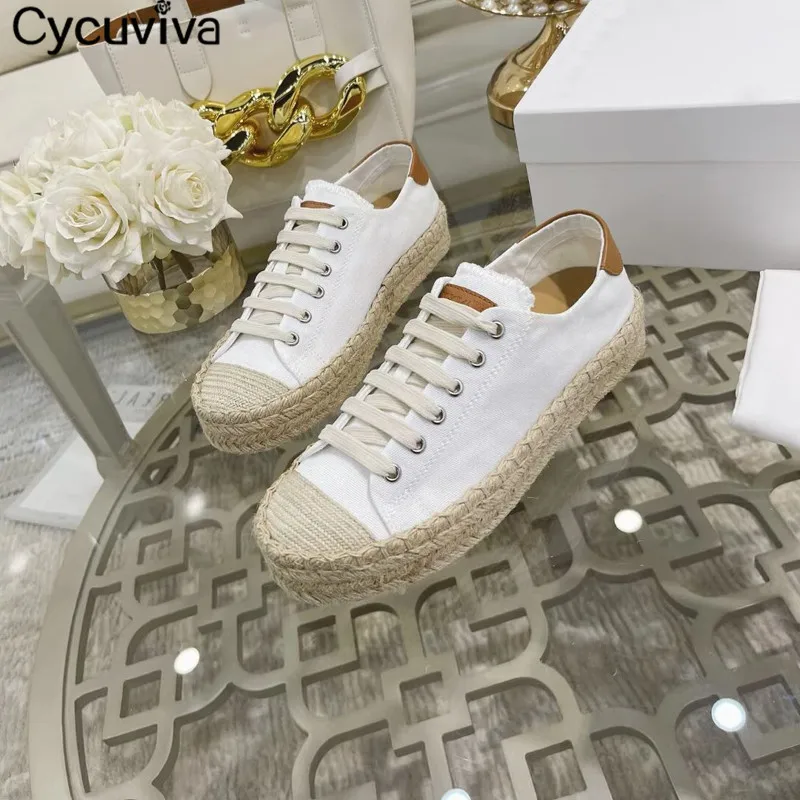 Женские холщовые туфли со шнуровкой и круглым носком | Обувь