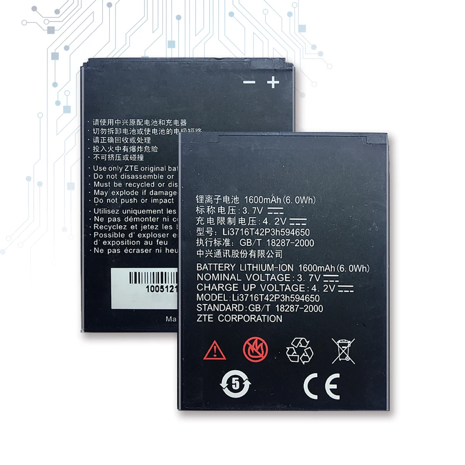 Аккумулятор 3 7 в 1650 мАч Li3716T42P3h594650 для ZTE Blade / C V970 V970M Mimosa X U970 V807 U807 N807 V930 Digma iDxD4 |