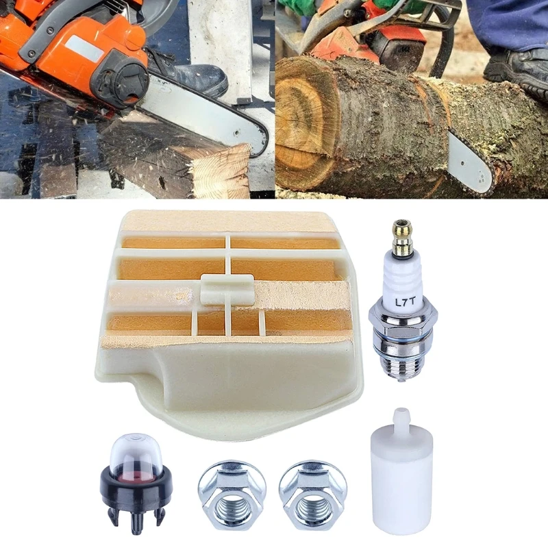 

Chainsaw Air Filter Tune Up Kit For Husqvarnas 445 450 Rancher 450 e II 445E II with Fuel Filter Spark Plug Primer Bulb