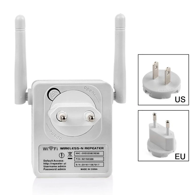 

WiFi Repeater 300Mbps Wireless-N Range Signal Booster Network Router 2 Antenna Amplifier Network Extender