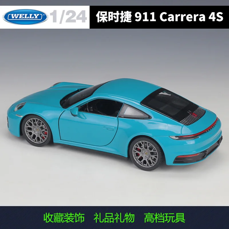 Welly литая модель автомобиля 1:24 Porsche 911 Carrera 4S имитатор металлическая из сплава