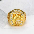 Классическое модное мужское обручальное кольцо с прозрачным фианитом в стиле хип-хоп и панк