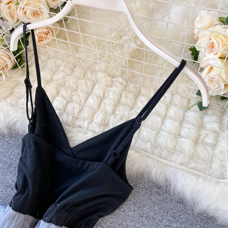 Высококачественное женское платье Летнее Длинное Платье на тонких бретельках