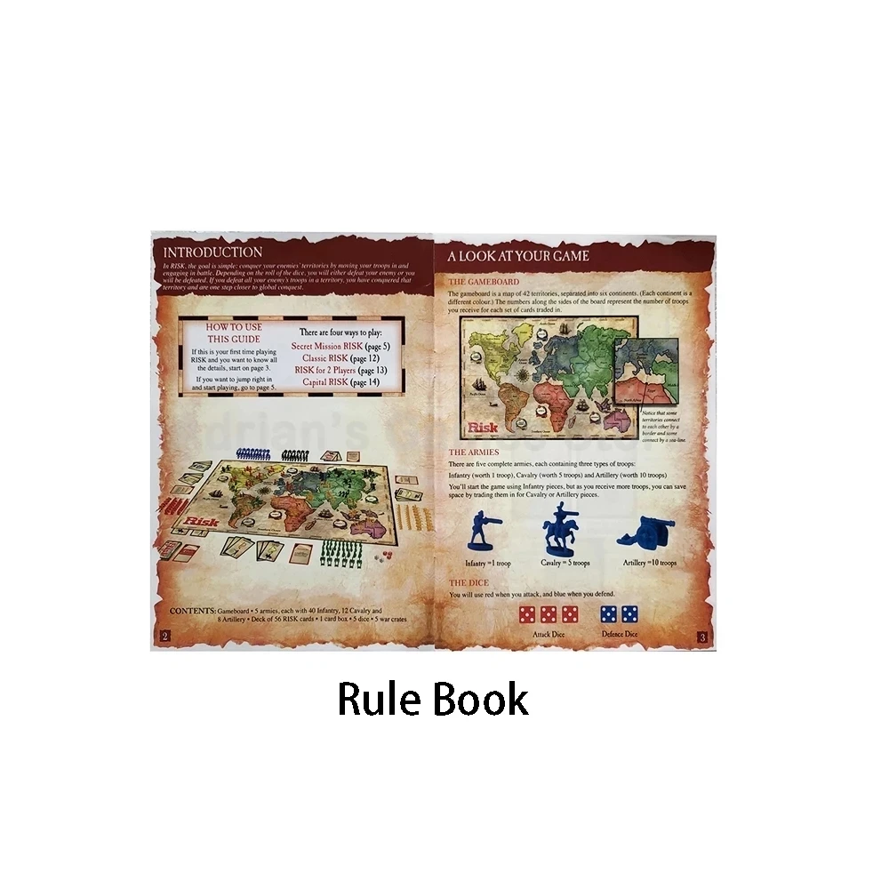 

Strategic Risk Board Game War Table Games Risico/Risco 2-6 Players 30min English Edition Family Party Game Children Fun Games