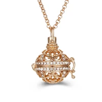 2021 mexico music ball cage pendant vintage cubic zirconia aromatherapy necklace essential oil diffuser perfume lockets jewelry