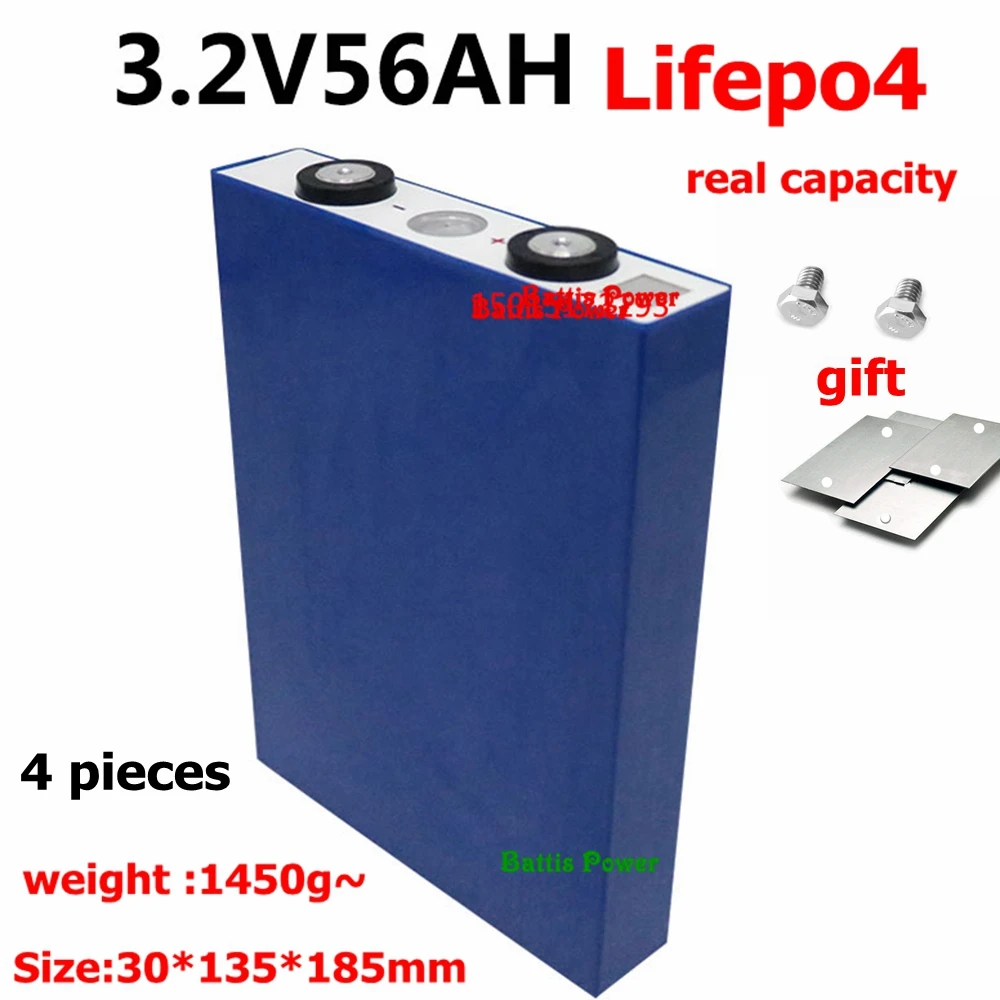 4 шт. Lifepo4 3 2 v 60Ah 56Ah 70Ah 75Ah литиевые элементы 3C разряда для diy 24v 12v 48v батарея