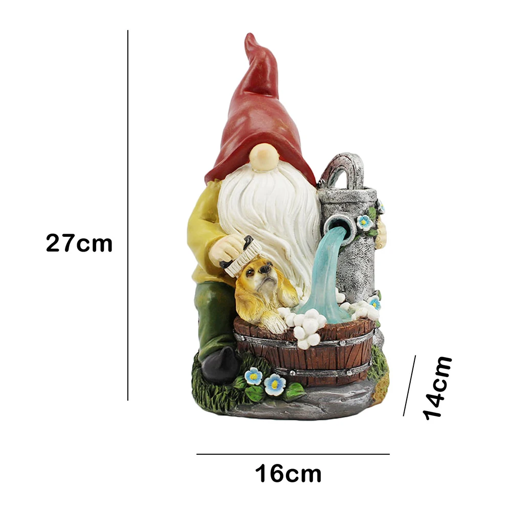

LED Solar Rustic Gnome Dwarf Statue Elves Sculpture Gnome Miniature Figurine Garden Outdoor Crafts Ornament Decoration Present