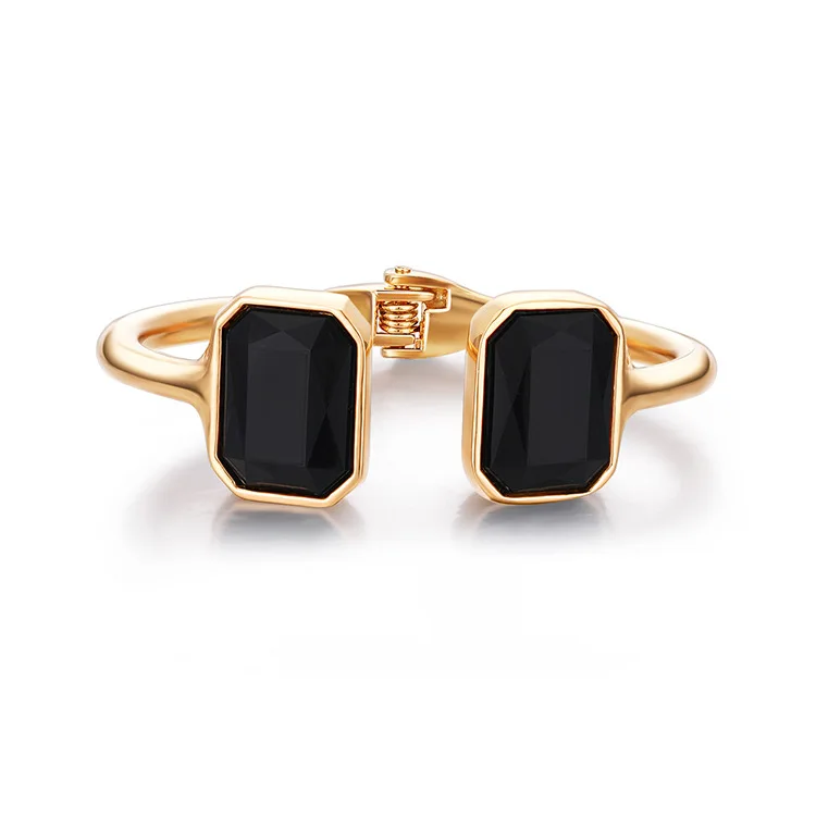 

ORNAPEADIA New Trend Fashion Retro Zircon Gold-plated Bracelet for Women Alloy Gemstone Open Bracelet Ladies Wholesale