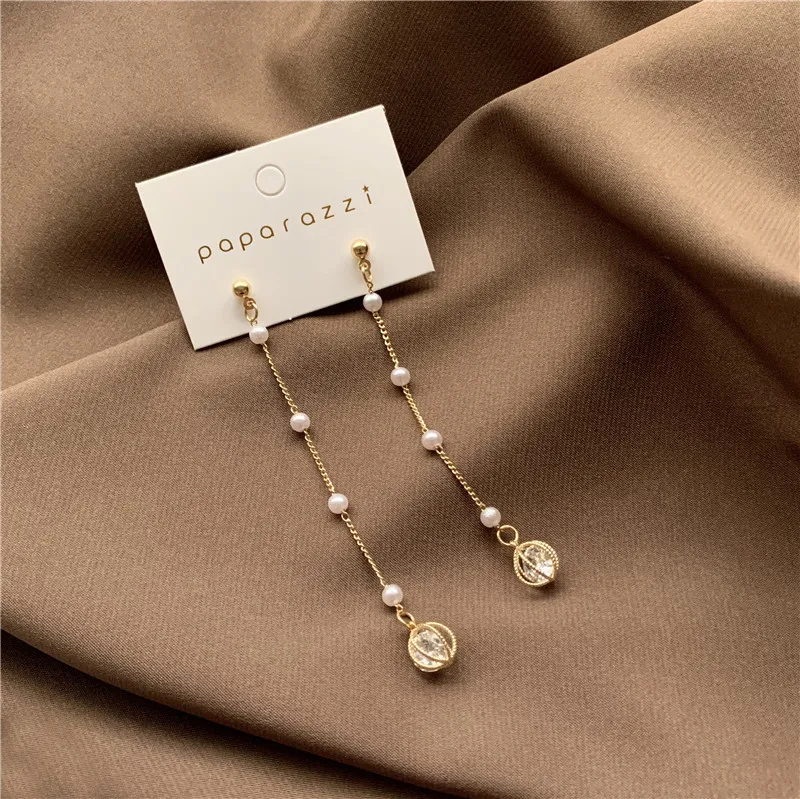 Очень сказочные длинные серьги с жемчужинами и кисточками темпераментные