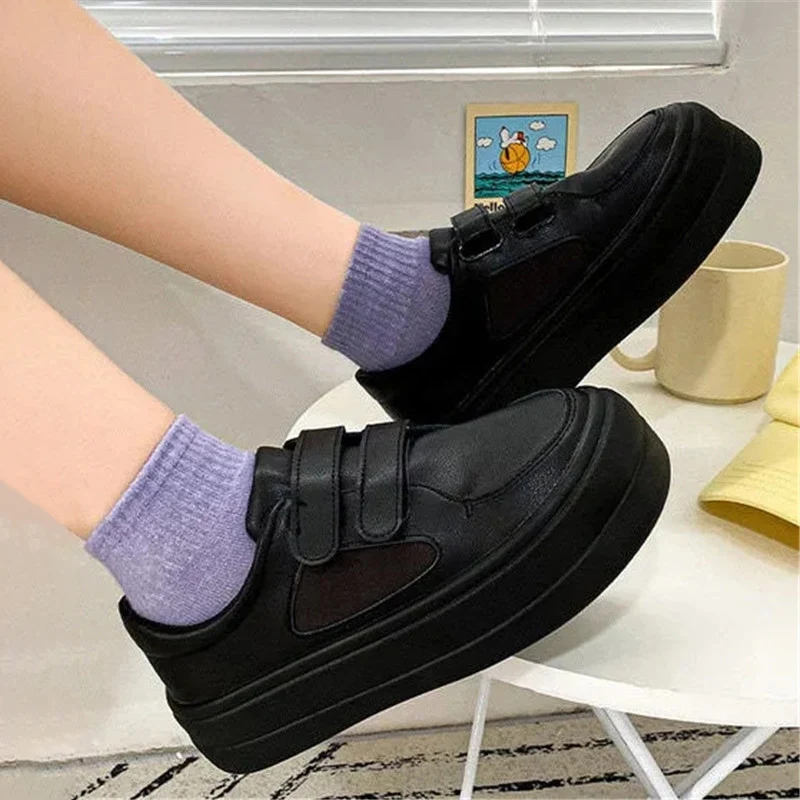 

Женские кроссовки на платформе, Вулканизированная массивная подошва, на липучке, повседневные милые, для бега и тенниса, в стиле Харадзюку, ...