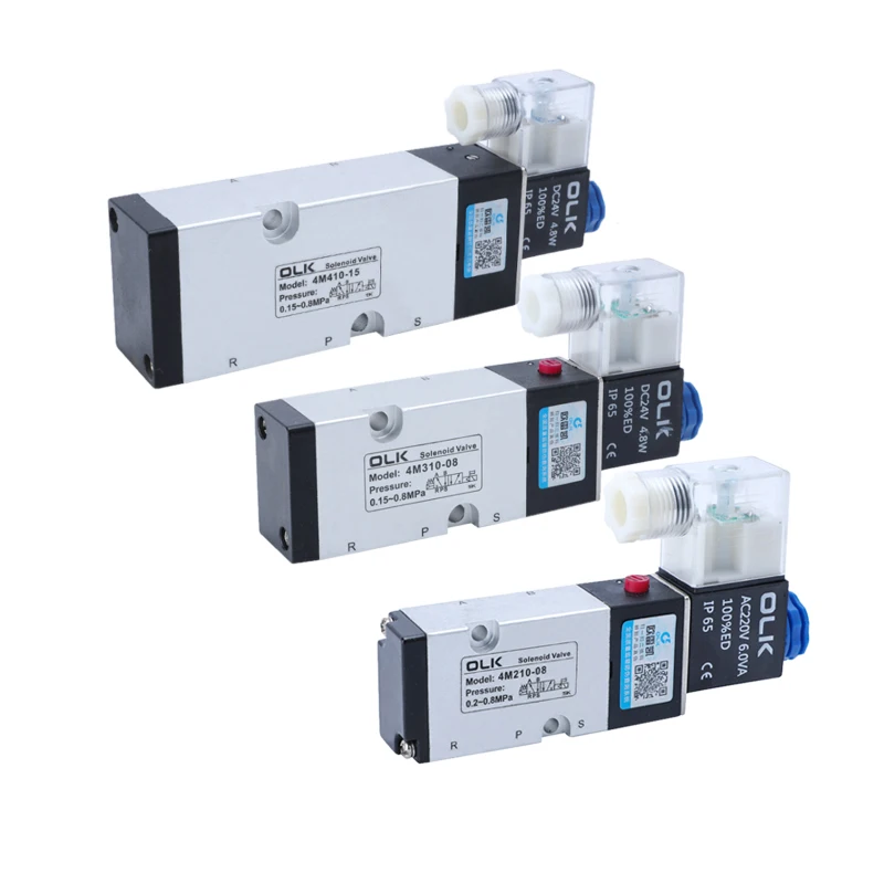 

1PCS 4M210-08 4M310-08 4M410-10 Pneumatic Electric Solenoid Valve 2 Position 3 Port Five Way Control Air Valve Electromagnetic.