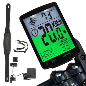 Новый многофункциональный беспроводной Велосипедный одометр, компьютер для велосипеда с пульсометром, компьютер для велосипеда с измерением частоты вращения педалей, ночник, водонепроницаемый