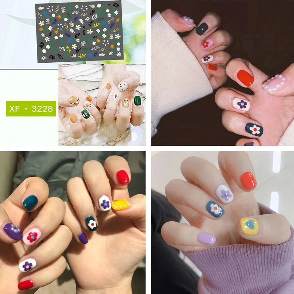 1 лист милый 3D цветок авокадо кактус наклейки для ногтей самоклеющиеся сделай сам