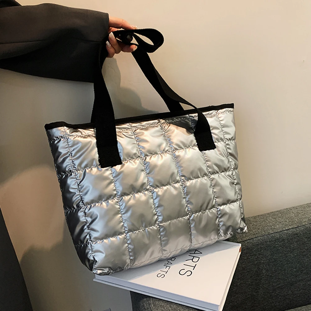 Повседневные нейлоновые тканевые сумки на плечо для женщин модные однотонные