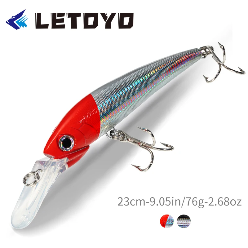 

LETOYO 76g 230mm Big Minnow Fishing Lure Heavy Sinking Hard Baits Wobblers For Sea Bass Boat Tackle Equipment Goods