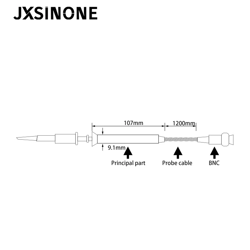 JXSINONE P7100 1 шт. щупы осциллографа 100 МГц BNC защитный Кепки Сфера зонда X1/X10 DC
