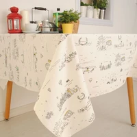 home decoration cotton linen blend tablecloth reactive printing cute cartoon table cover for children room 140220cm