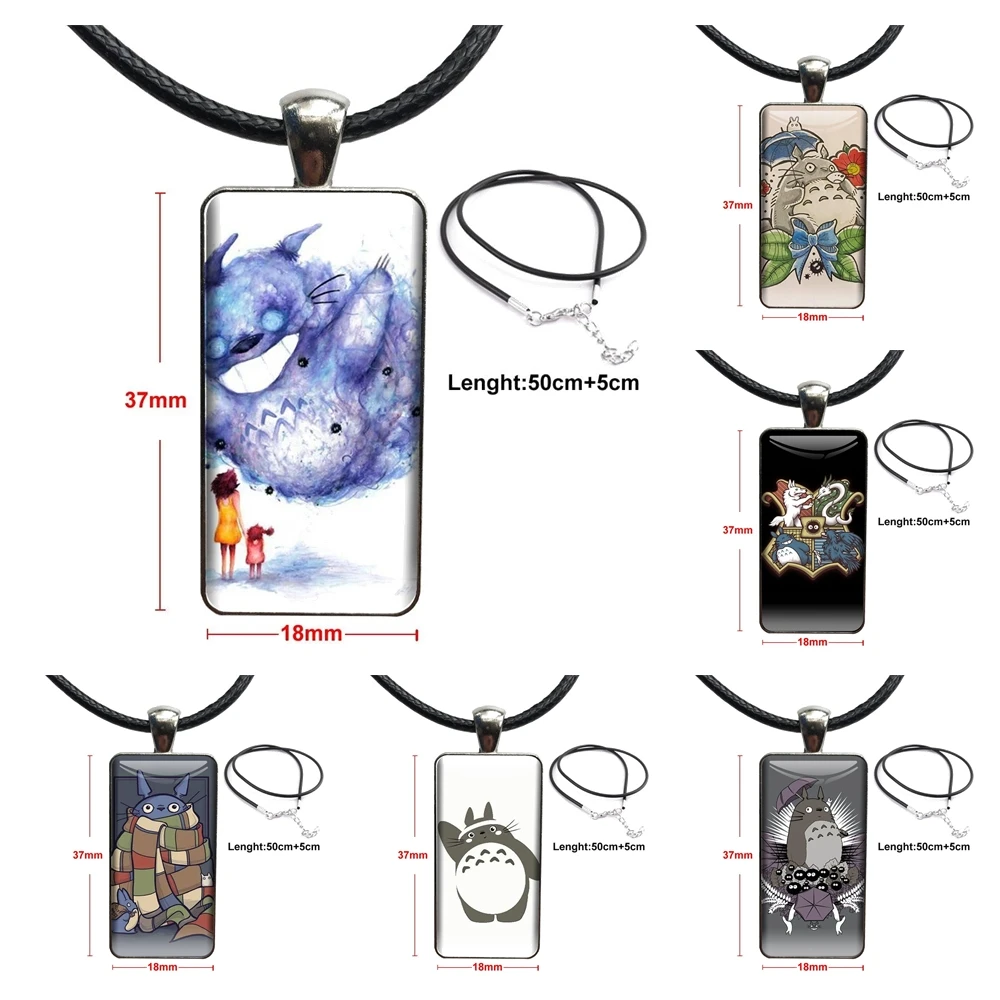 Для домашние тапочки для женщин и девушек заявление лучший подарок МИЛЫЙ Тоторо Cusize ожерелье со стальным покрытием стекло кабошон колье длинное кулон