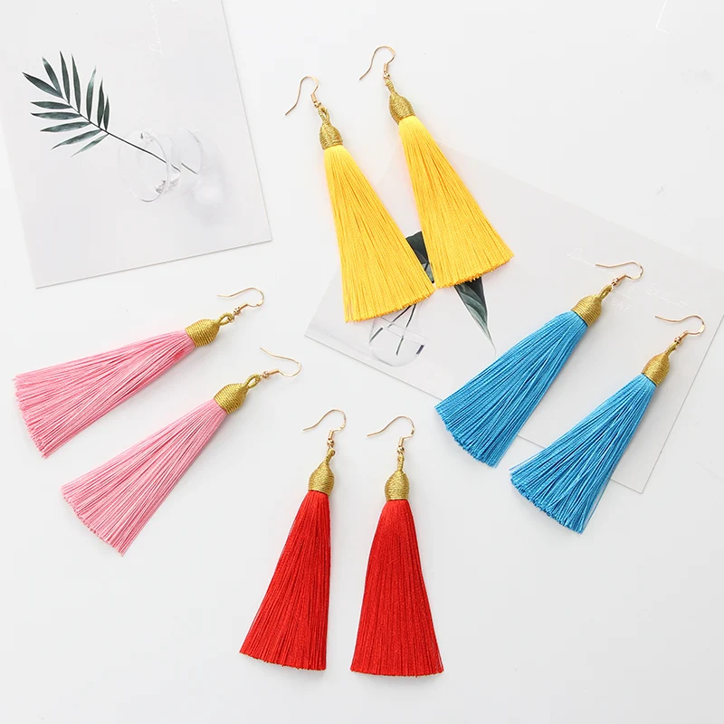 2019 новые серьги с подвеской женские модные в стиле бохо длинные кисточками Ретро
