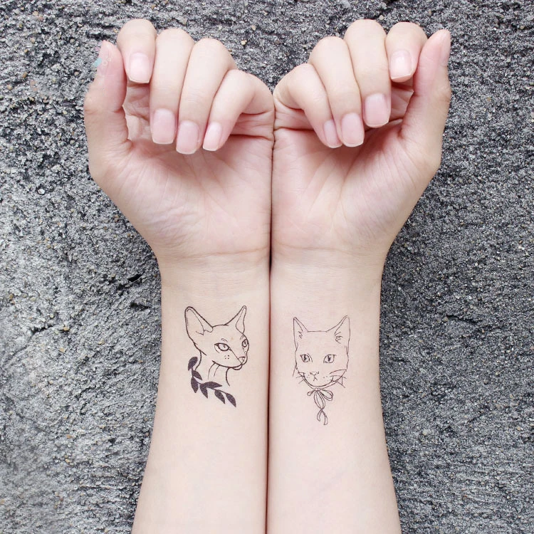 Модные минималистичные черные водостойкие Временные татуировки крутая