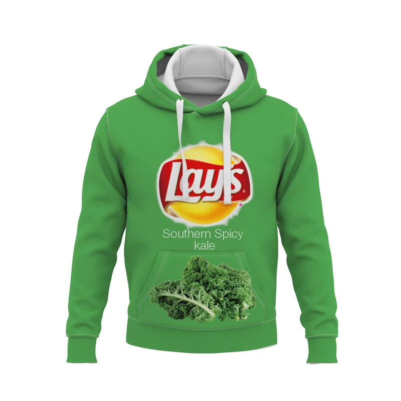 

2021 autumn and winter new custom ID personalized hooded sweater food pattern 3D printing casual printing fashion long sleeves