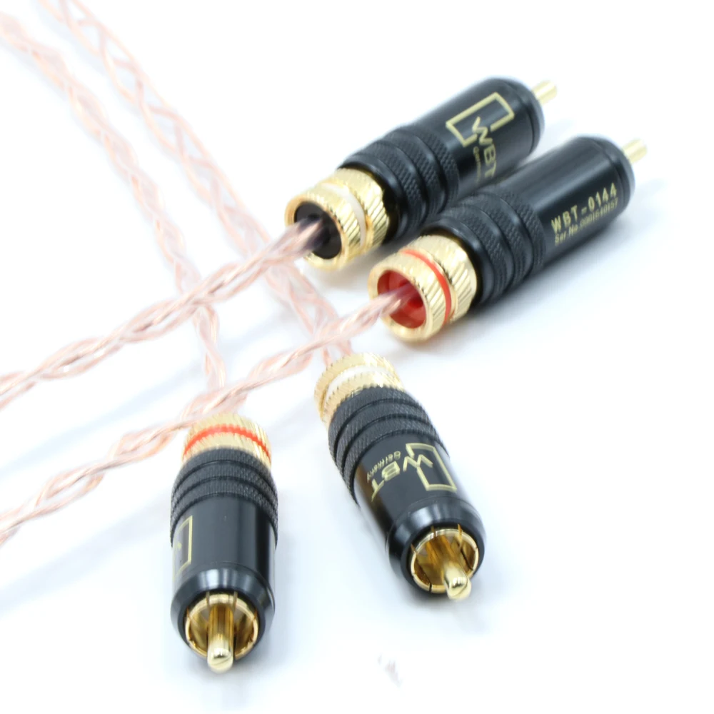 Сигнальная линия из чистой меди 3Cu 8N соединительный кабель rca к многомедный