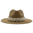 Шляпа соломенная с широкими полями для мужчин и женщин, Панама от солнца, Пляжная шапка в гавайском стиле, летняя