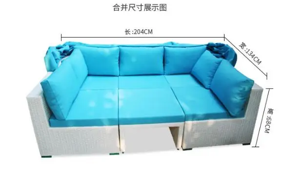 Уличный ротанговый диван лежачая кровать балкон вилла уличные наборы из