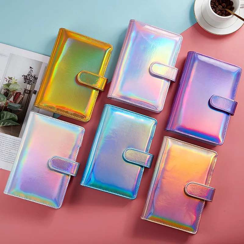 

A5/A6 Laser Color PU Leather DIY Binder Notebook Notebook Cover Diary Agenda Planner Bullet Cover School