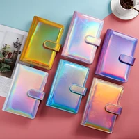 a5a6 laser color pu leather diy binder notebook notebook cover diary agenda planner paper cover school