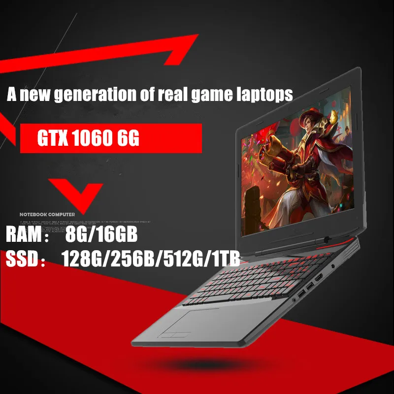 Promo I7-7700 6G independent video card game laptop 15.6 inch 8G/16G DDR4 RAM 128G 256G 512G 1TB SSD Note ComputerBacklit Keyboard