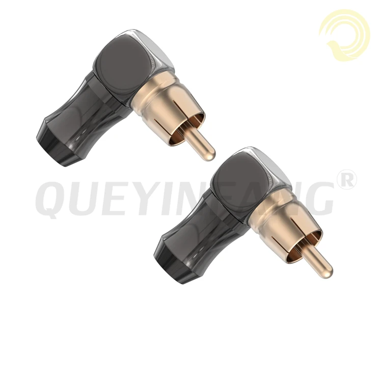 QUEYINFANG RCA мужской разъем под прямым углом Hi Fi клеммы Высокое качество позолоченный