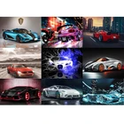 Алмазная 5d Вышивка сделай сам, авто алмазная живопись, вышивка крестиком, полноразмерная Круглая Мозаика из страз, ручная работа в спортивном автомобиле
