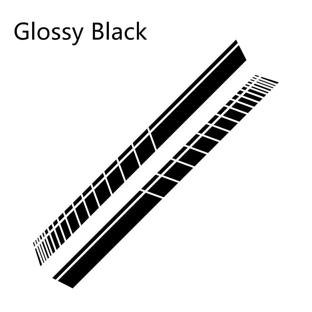 Glossy Black 2 шт Автомобильный боковой Стикер на автомобильную юбку длинная полоса Автомобильная виниловая пленка стикер Тюнинг автомобиля Универсальные наклейки в виде царапин автомобильные аксессуары - Название цвета: Glossy Black