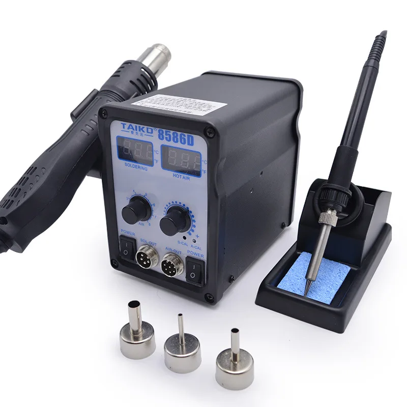 TAIKD 8586D 750W цифровой 2 в 1 SMD BGA паяльная станция горячий воздух нагнетатель тепловой