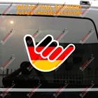 Shaka вывеска, свободный Немецкий флаг, немецкий y-образный стикер, виниловая Светоотражающая Глянцевая наклейка