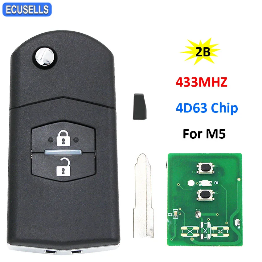 2 кнопочный складной смарт ключ брелок дистанционный Автомобильный 433 МГц с чипом