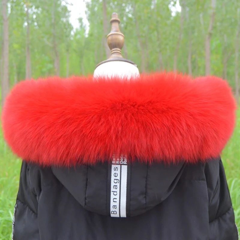 Женский натуральный Лисий меховой воротник шарф из натуральной толстой теплой