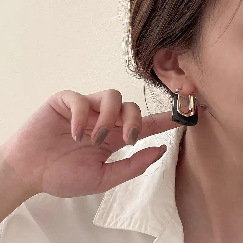 Винтажные модные U-образные серьги для женщин геометрические Разноцветные