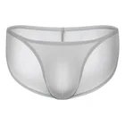 Трусы-брифы мужские из вискозы, пикантное дышащее нижнее белье с низкой посадкой, с мешочком, однотонные, бикини, гей-трусы