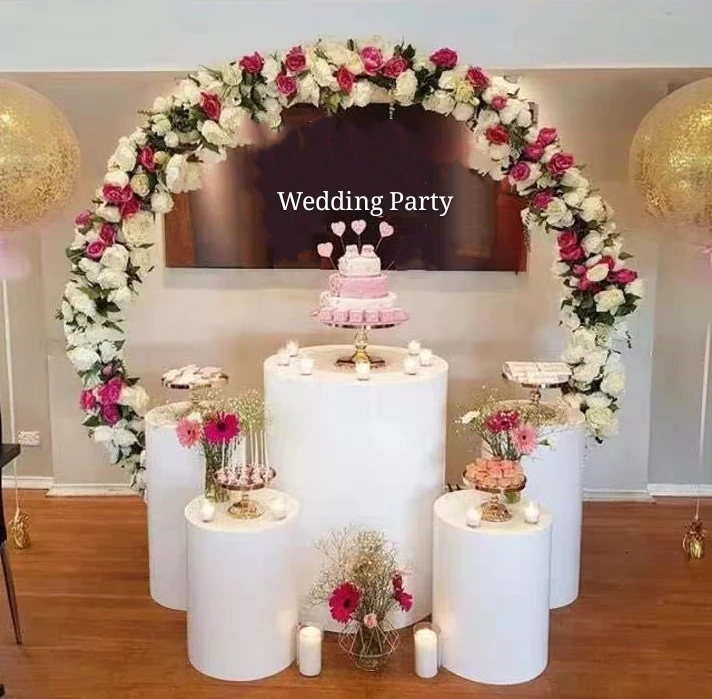wedding kids party stage backdrops cylinder column large arch for flower balloons dessert table tall cake stand pillar holders | Дом и сад