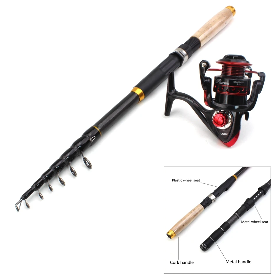 

Professional Fishing Rod Carbon 1.8m-3.0m Sea River Fishing and reel Ultralight Telescopic Spinning Ring Rod Fishing Stick