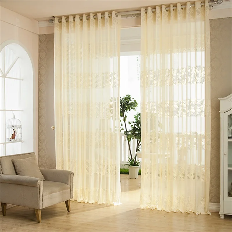 

New Chinese-Style Back Shape Tulle Curtain kitchen Curtains Window Living Room Bedroom Curtain Panel Luxury Jacquard Fabrics #3