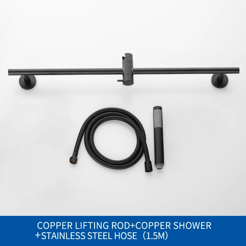 Матовая черная твердая латунная ручка для душа головка с регулируемой