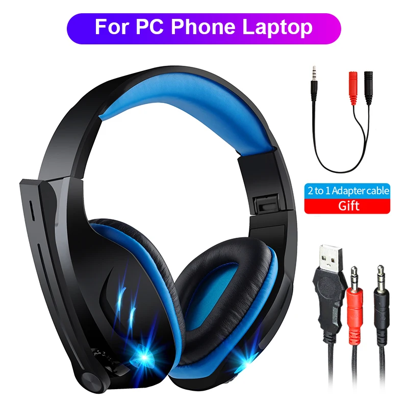Flodable компьютерных игр Heaset PC Gamer проводной светодиодный наушники С микрофоном